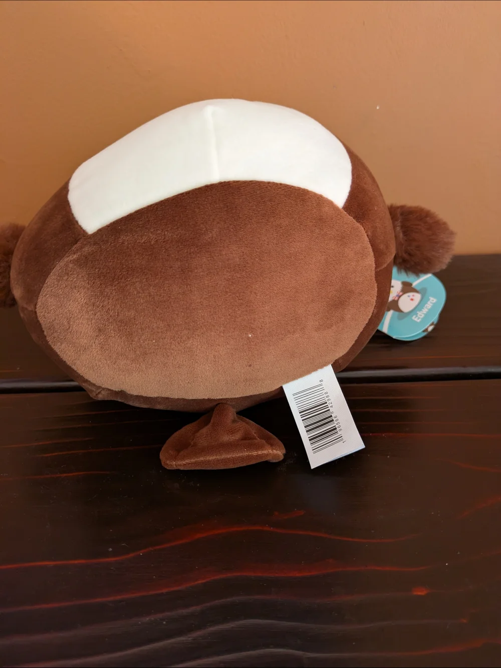 Squishmallows Edward White, Brown & Red-Striped Bow Plush